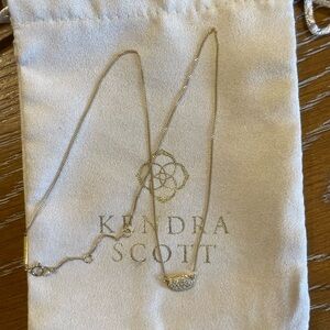 Kendra Scott 14k Gold Necklace with Pave  Diamond Sparkling Pendant